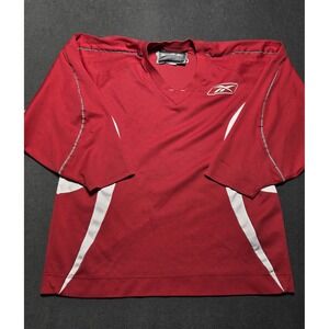 Reebok Hockey Adult XL Red Practice Jersey V-Neck 3/4 Sleeve‎ CCM
